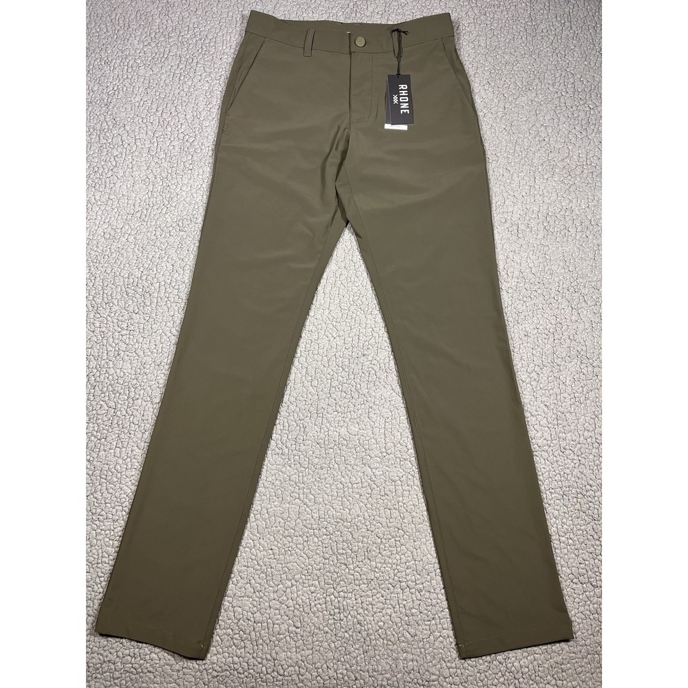 Rhone Resort Pants Sz 28 Mens Stretch Performance Travel Green UPF 50+ $138 MSRP
